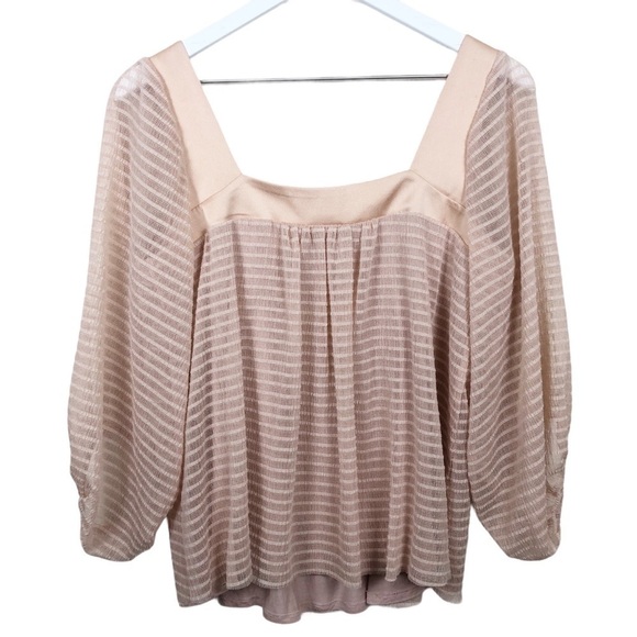 Anthropologie Meadow Rue Allyson Textured Top Pink - Picture 9 of 15